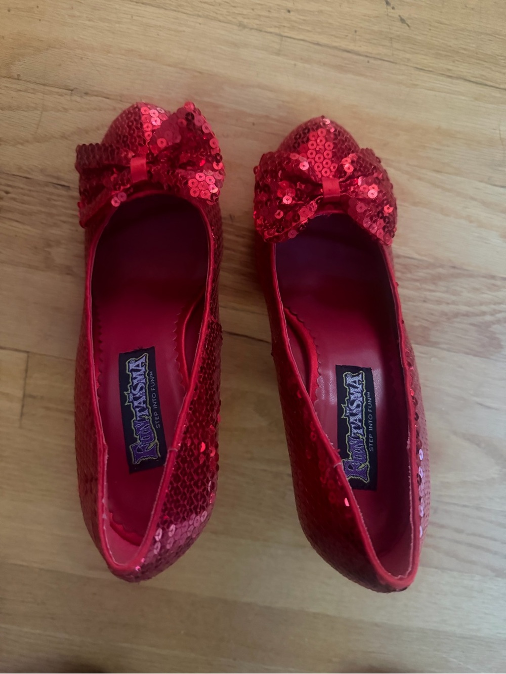 Sequin Bow Red Ballet Flats - Unbranded
